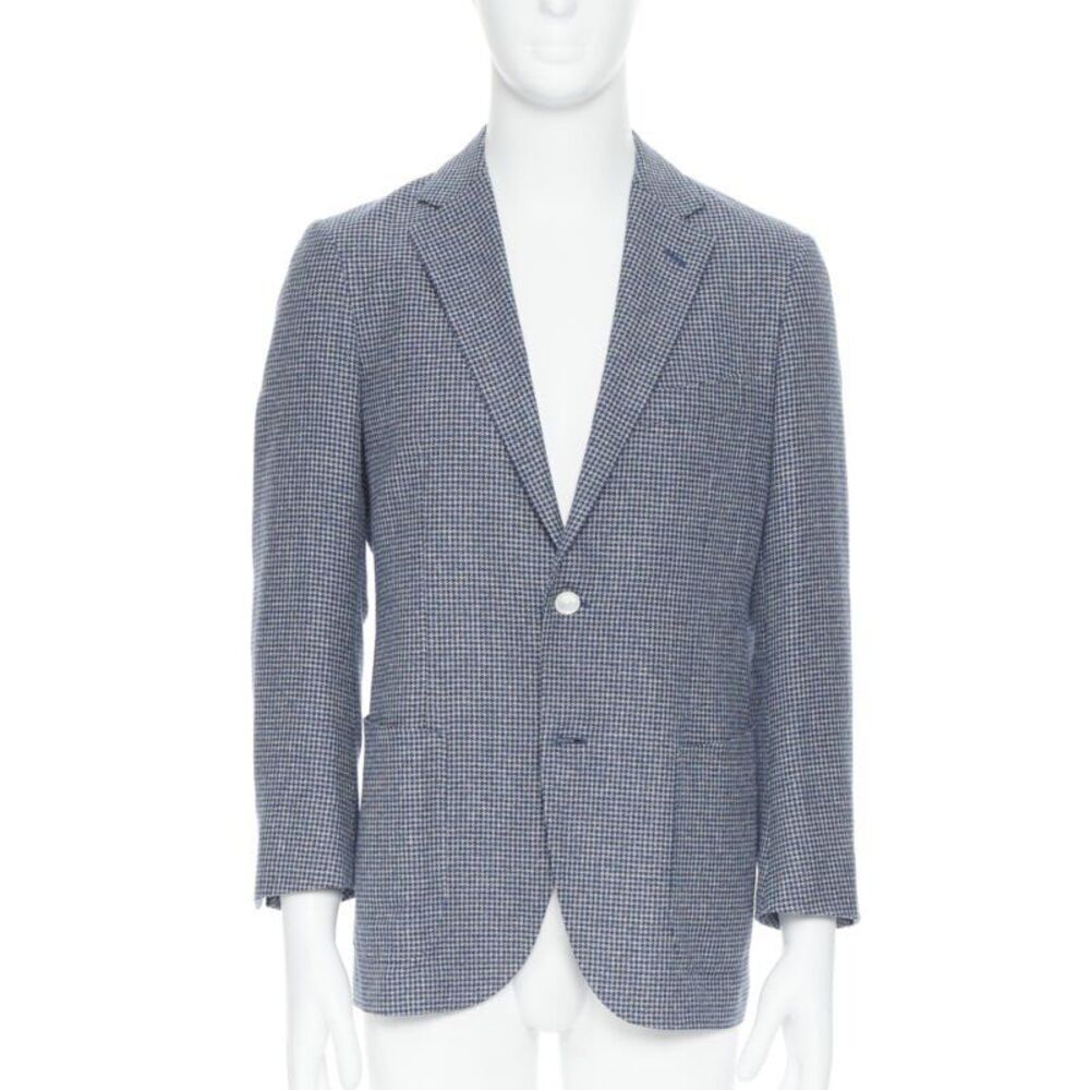 Tomorrowland blue white wool blend double button blazer jacket - Picture 1 of 9